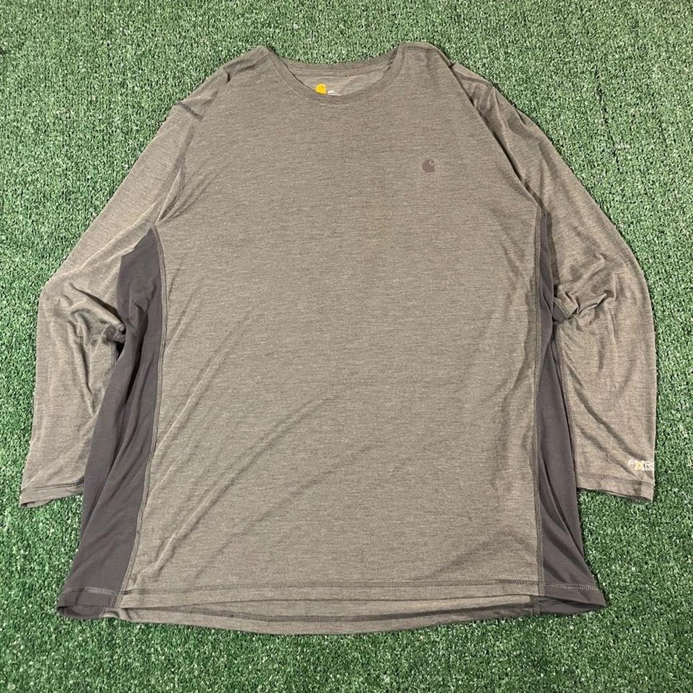 Carhartt Force Extremes Gray Long Sleeve Performance Shirt Mens 2XL Relaxed Fit